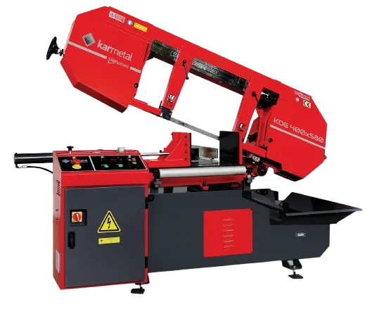 Karmetal KDG 400x580 Açılı Yarı Otomatik Şerit Testere