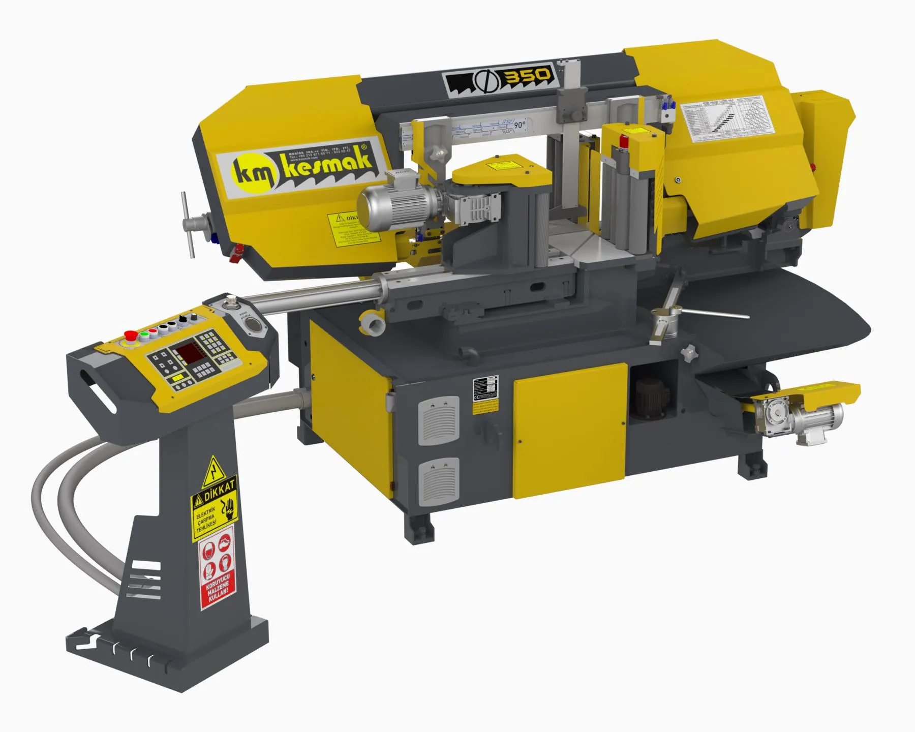 Kesmak Kesmak KME 2DG 350 Çift Açılı PLC Elektronik Kontrollü Şerit Testere - Şerit Testere Ürünler görsel 5