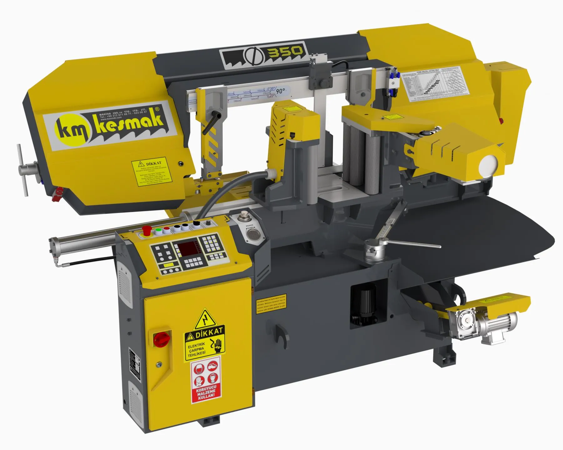 Kesmak Kesmak KME DG 350 Açılı PLC Elektronik Kontrollü Şerit Testere - Şerit Testere Ürünler görsel 6