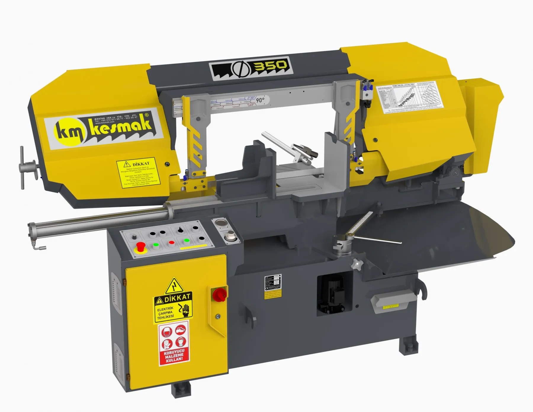 Kesmak Kesmak KMY DG 350 Angled Semi-Automatic Band Saw - Band Saw Products görsel 6