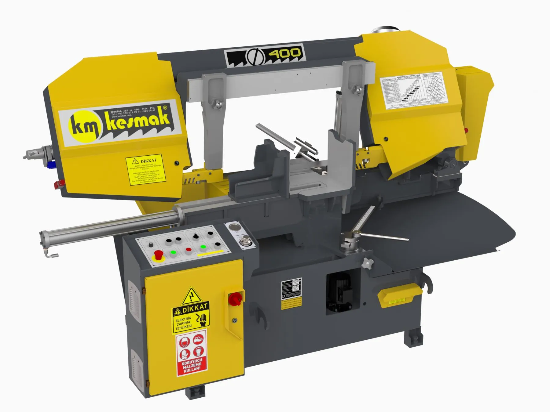 Kesmak Kesmak KMY DG 400 Açılı Yarı Otomatik Şerit Testere - Şerit Testere Ürünler görsel 6