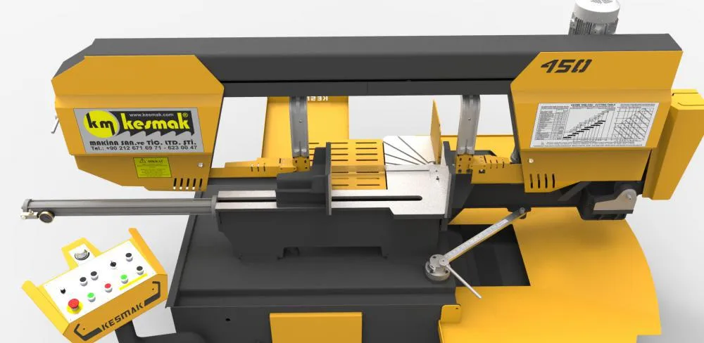 Kesmak Kesmak KMY DG 450 Açılı Yarı Otomatik Şerit Testere - Şerit Testere Ürünler görsel 5